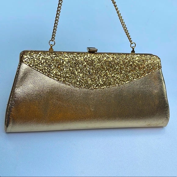 Vintage Gold Clutch Handbag - Picture 1 of 13